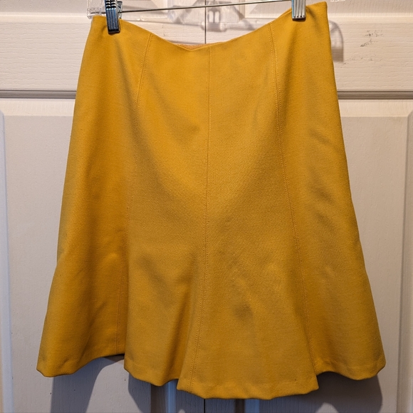Brooks Brothers Skirt Red Fleece Wool-Blend Trumpet Skirt Yellow Size 2 New! - Picture 4 of 8